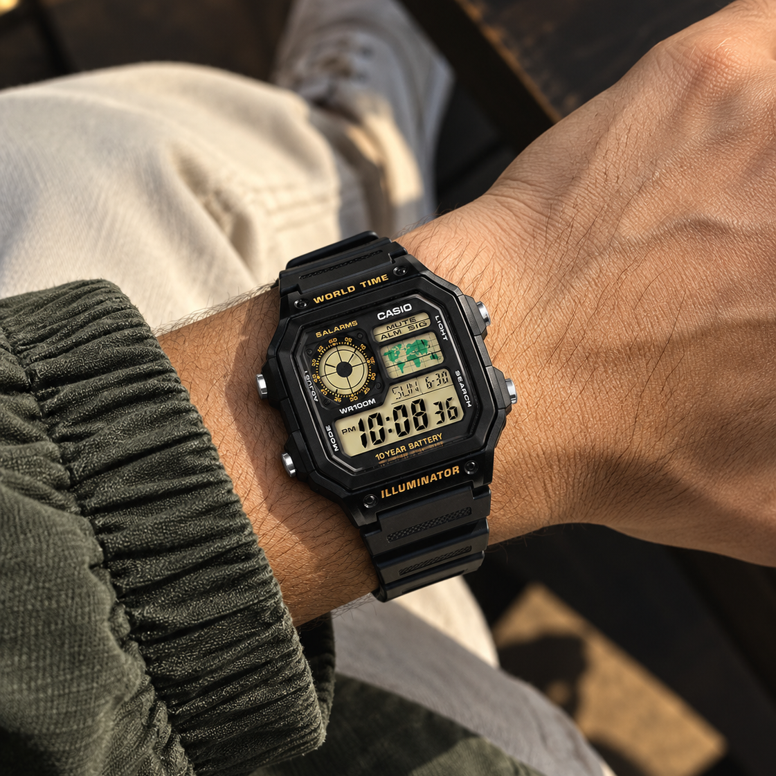 Casio Youth AE-1200WH-1BV Black Resin Band Watch