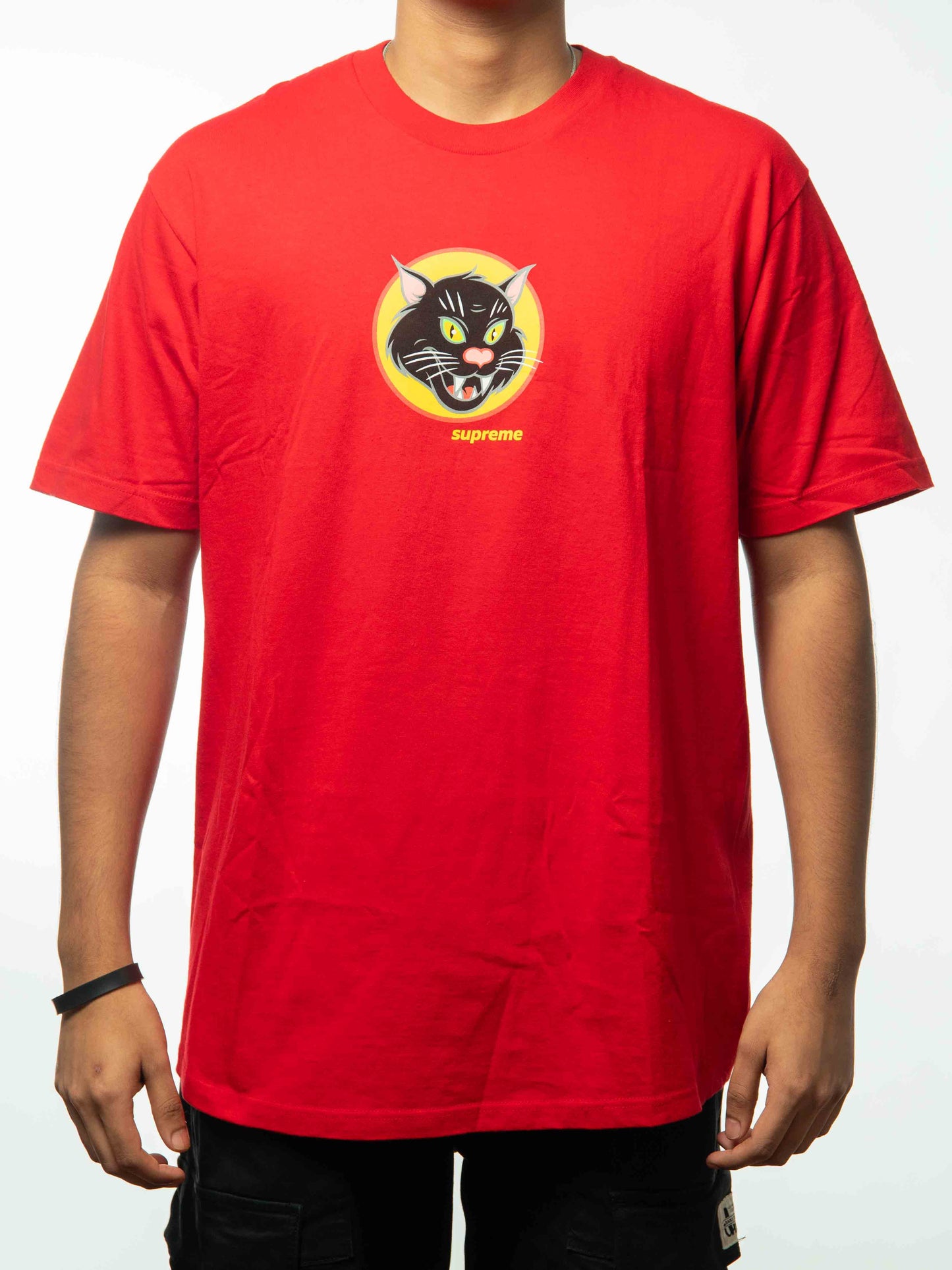 Supreme Black Cat?Tee Red