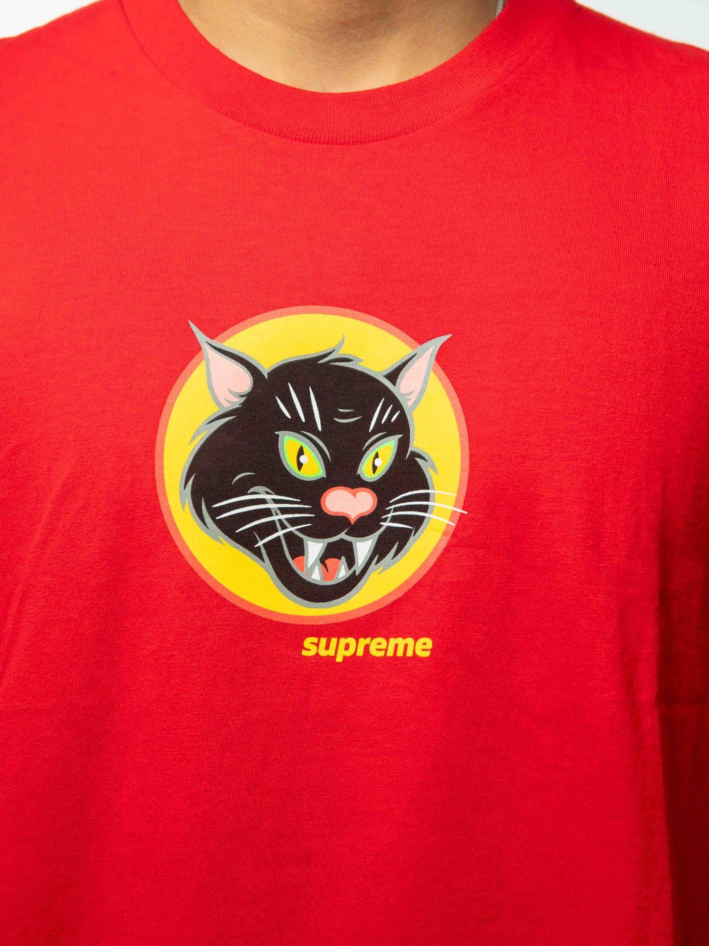 Supreme Black Cat?Tee Red