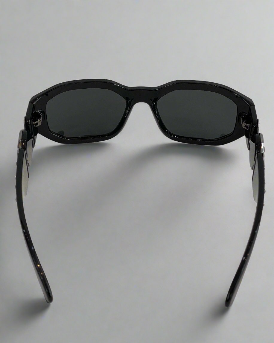 VERSACE DARK GREY GEOMETRIC MEN'S SUNGLASSES