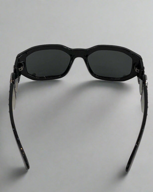 VERSACE DARK GREY GEOMETRIC MEN'S SUNGLASSES