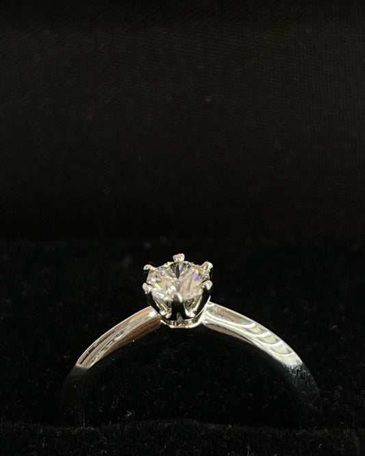 TIFFANY & CO CLASSIC PRAWN PLATINUM 0.37 CARAT IF DIAMOND RING WITH TIFFANY CERTIFICATE