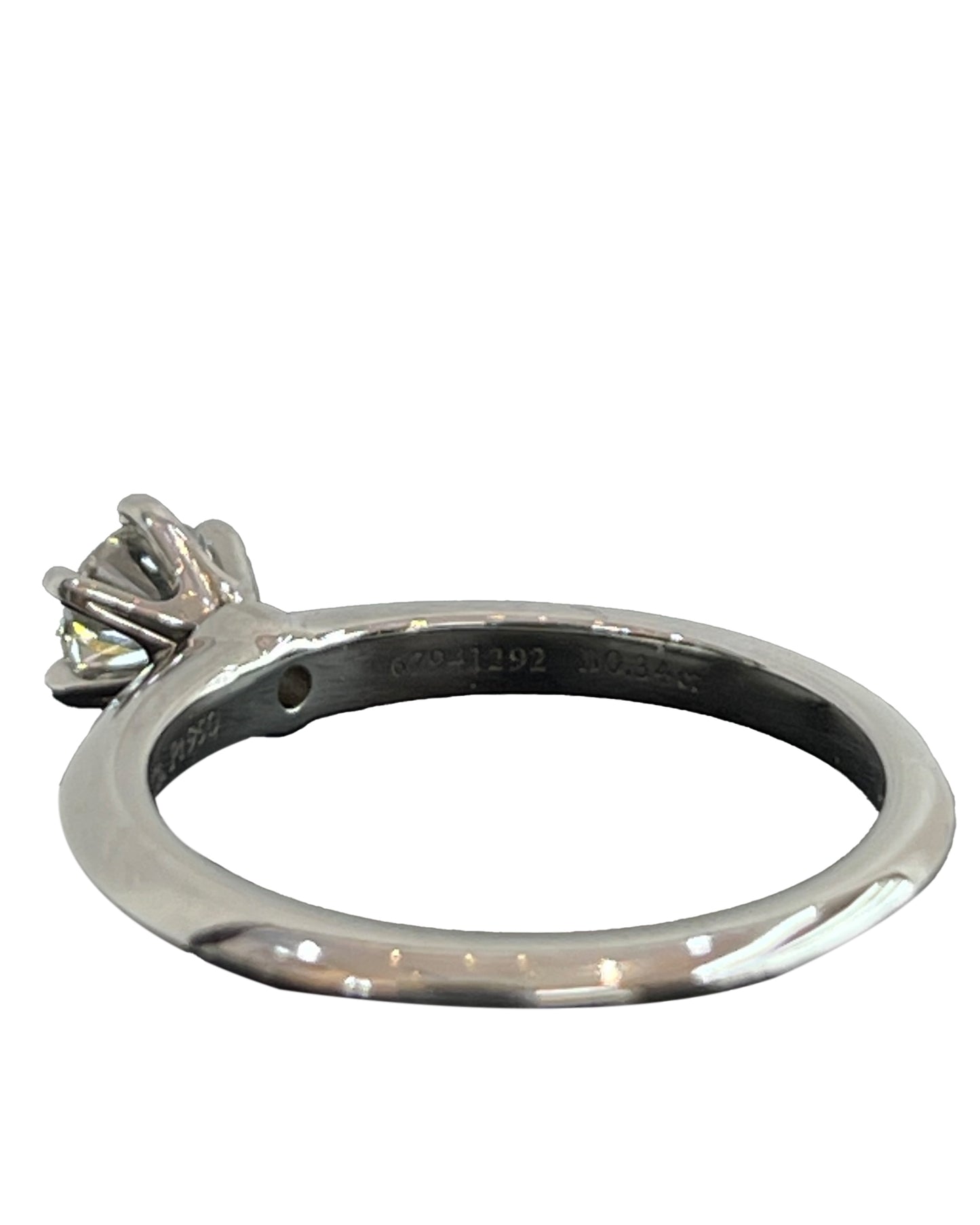 TIFFANY & CO CLASSIC PRAWN PLATINUM 0.34 CARAT VVS DIAMOND RING WITH TIFFANY CERTIFICATE