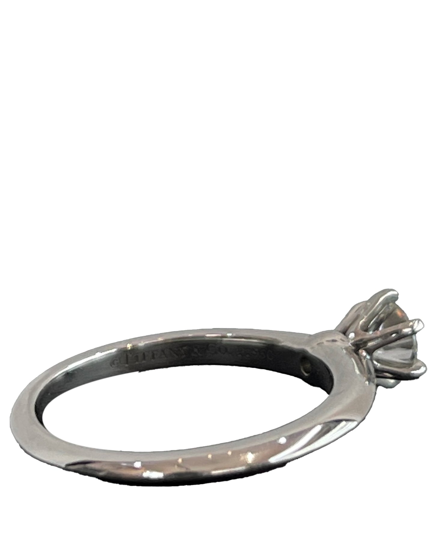 TIFFANY & CO CLASSIC PRAWN PLATINUM 0.34 CARAT VVS DIAMOND RING WITH TIFFANY CERTIFICATE