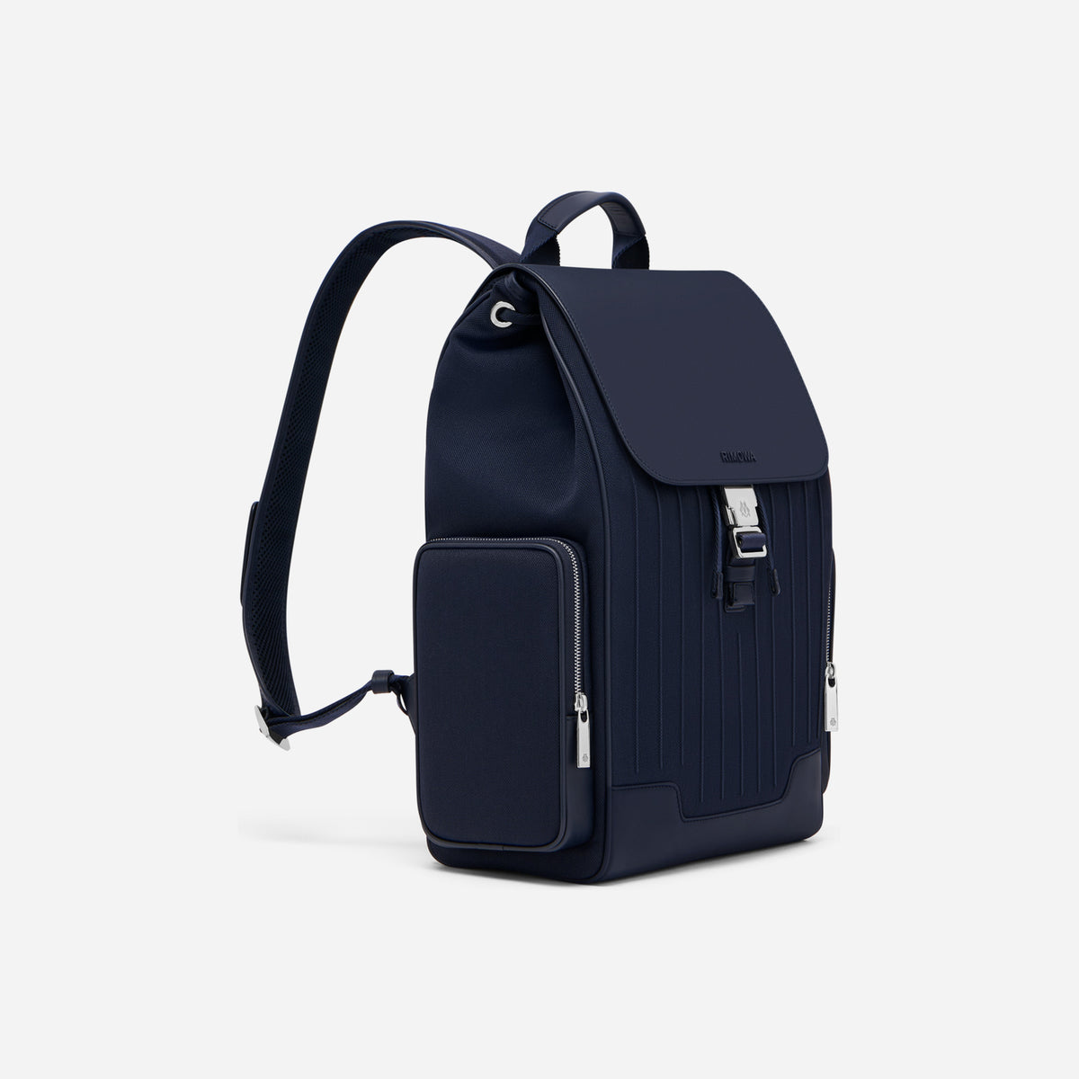 RIMOWA Never Still Canvas Flap Backpack Large Navy Blue