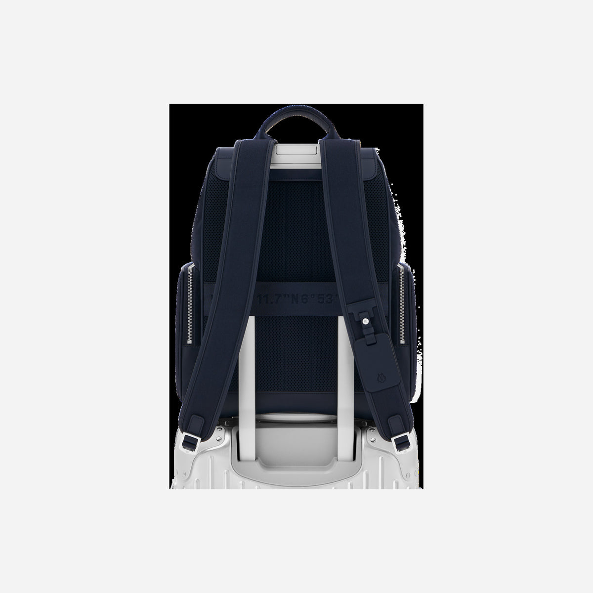 RIMOWA Never Still Canvas Flap Backpack Large Navy Blue
