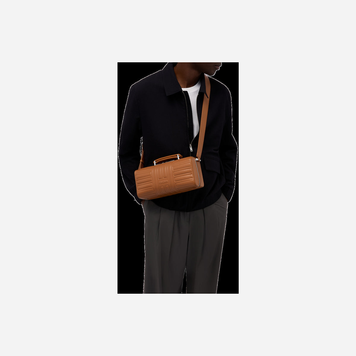 RIMOWA Groove Leather Cross-Body Bag Large Cognac Brown