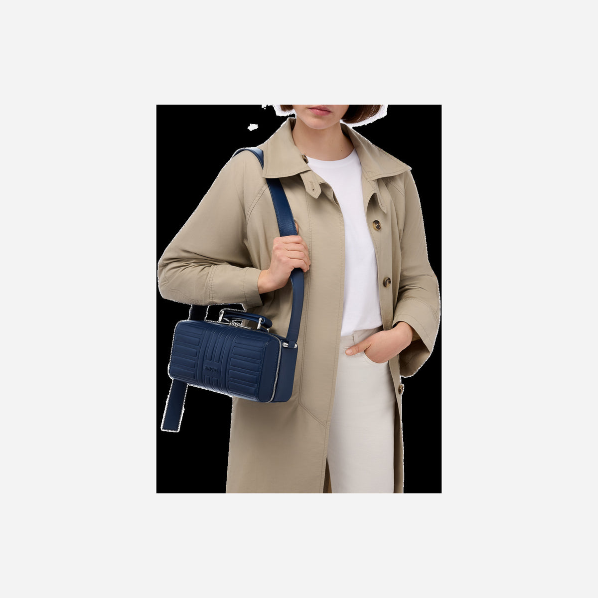 RIMOWA Groove Leather Cross-Body Bag Large Ink Blue