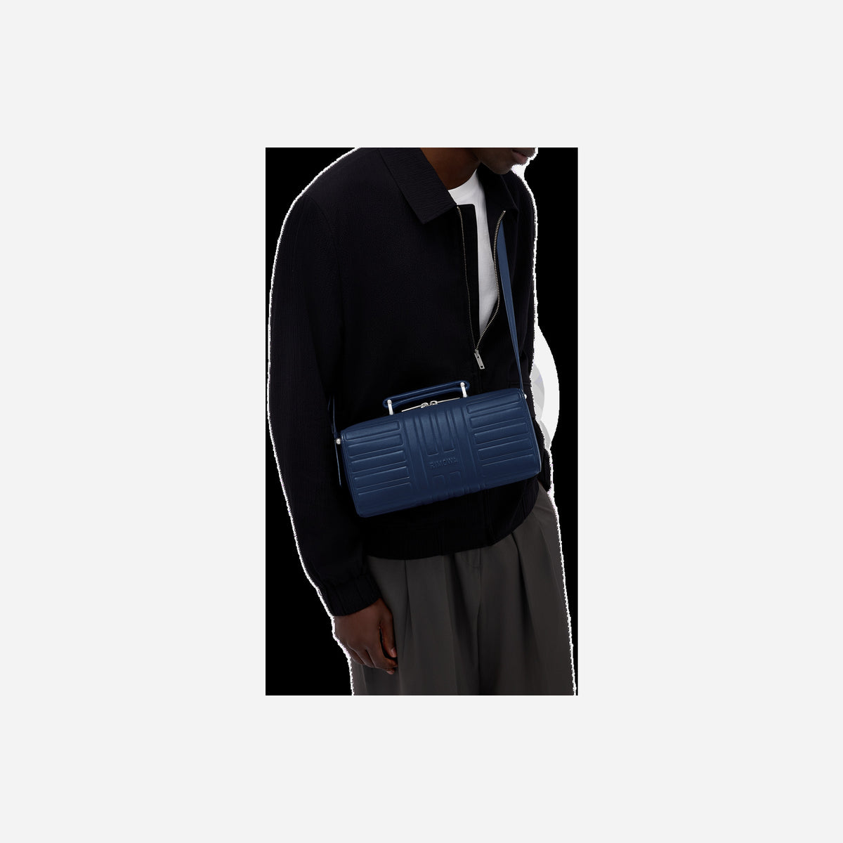 RIMOWA Groove Leather Cross-Body Bag Large Ink Blue