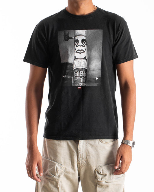 Obey Usa Face Graphic Tee Black