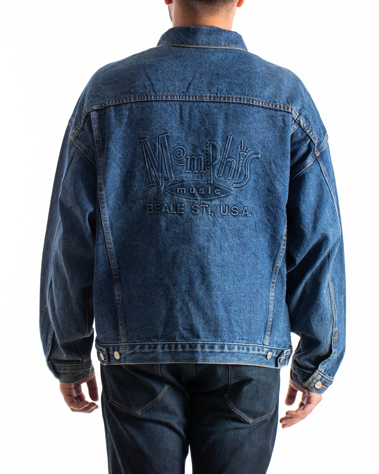 Vintage 90'S Memphis Music Crew Made In Usa Denim Jacket