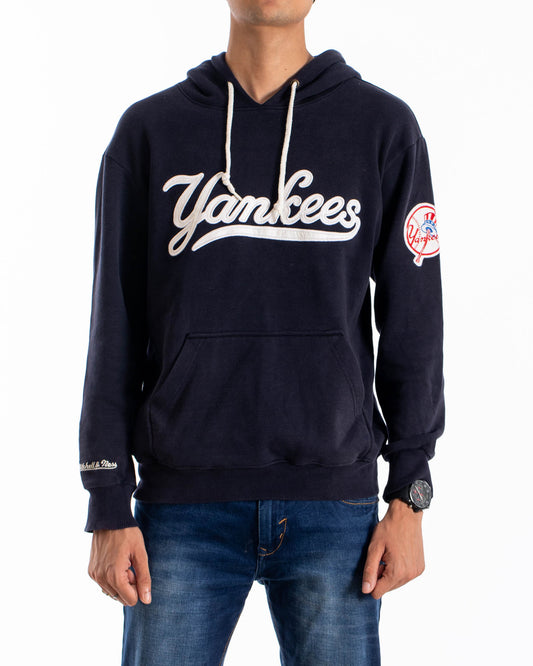 Mitchell & Neas Yankees Logo Hoodie Navy Blue