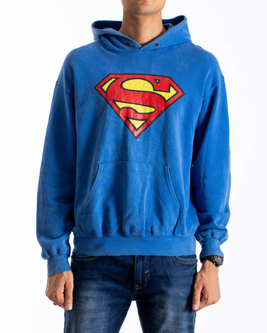 Vintage Superman Logo Hoodie On Fotl Tag Blue