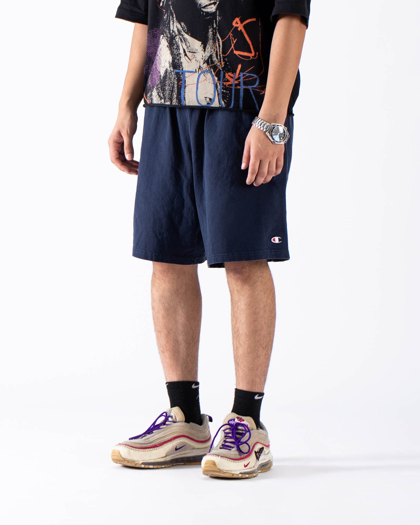 Vintgage Champion Drawstring Shorts Navy