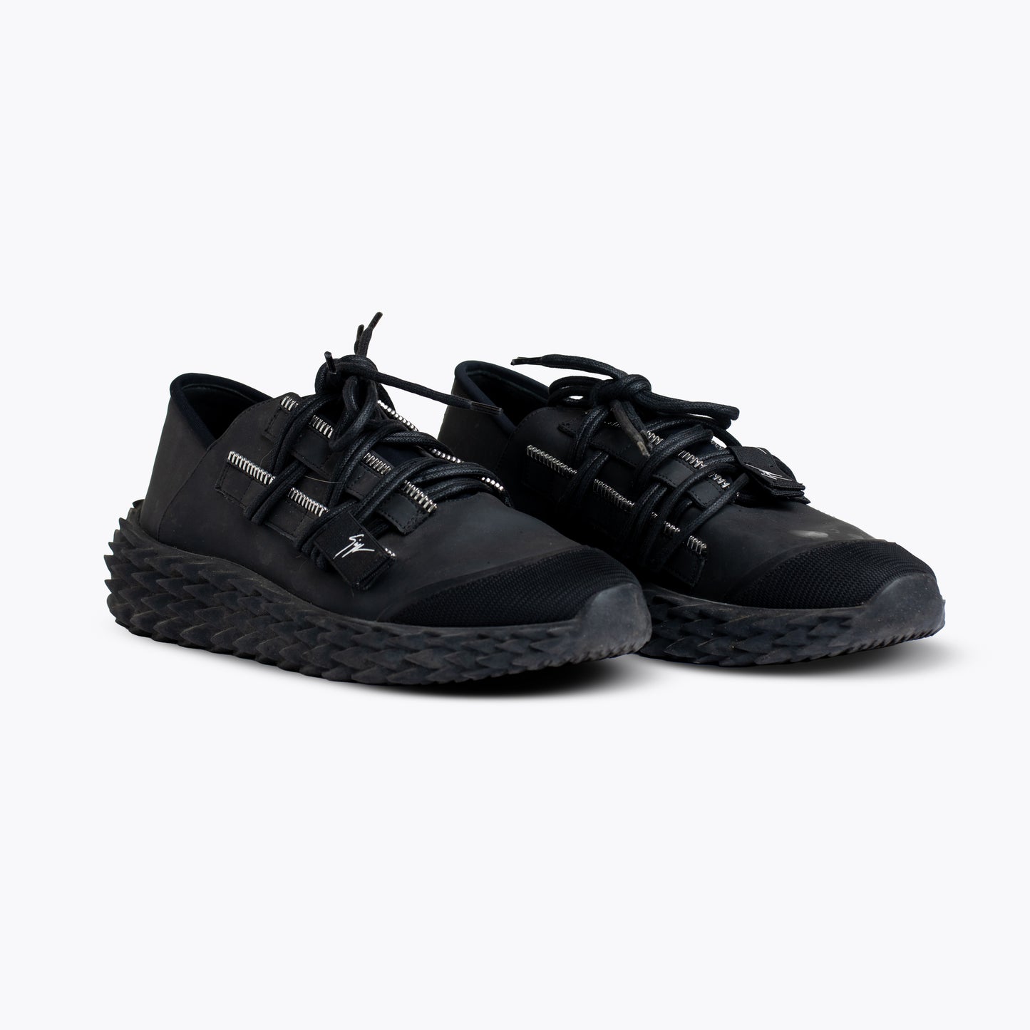 Giuseppe Zanotti Black Leather Urchin Sneakers