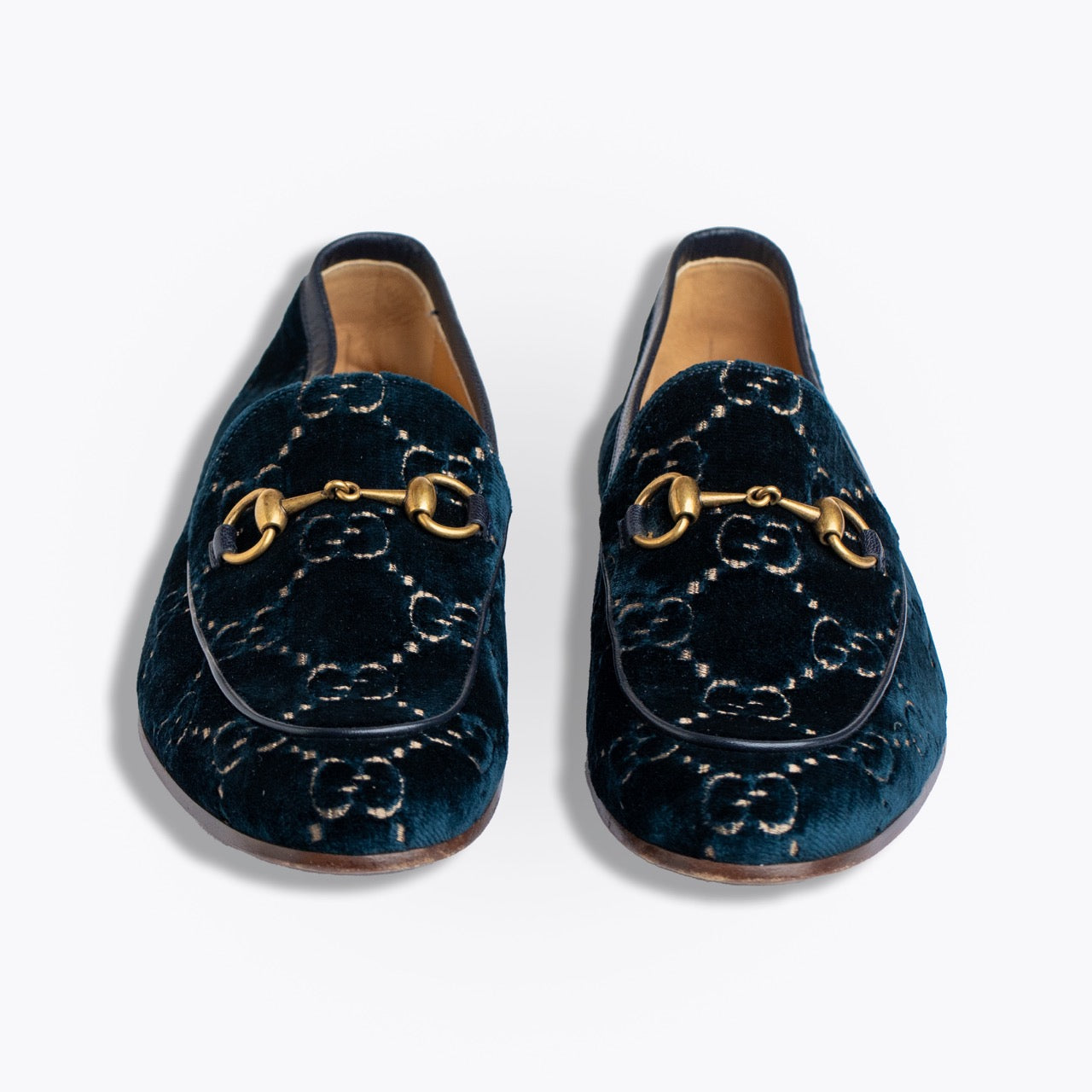 GUCCI JORDAAN GG VELVET LOAFER Blue