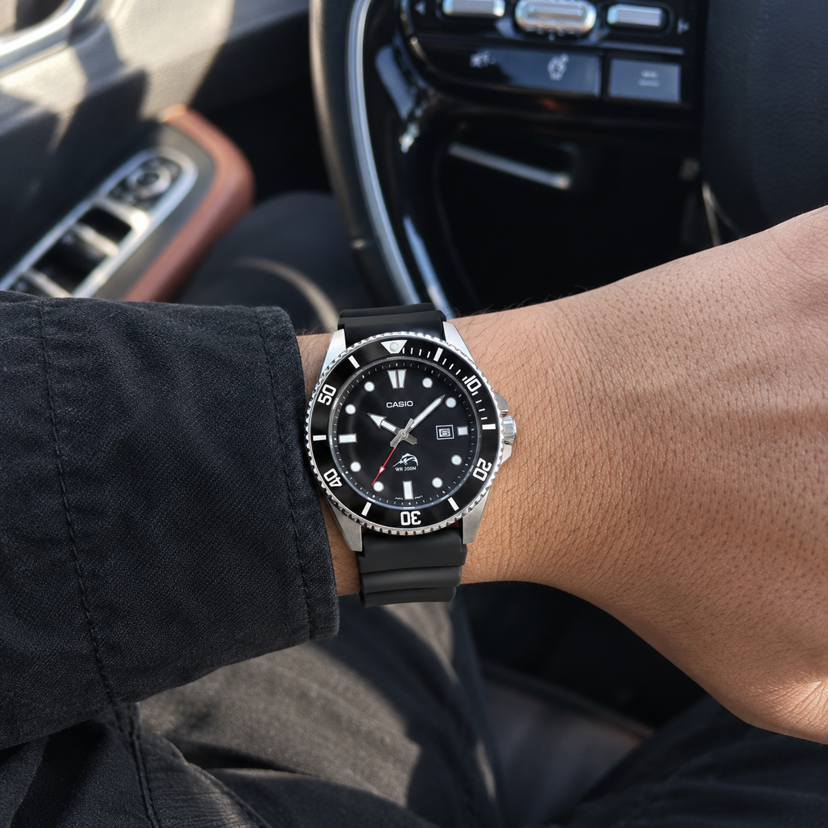 Casio Marlin Duro Analog MDV106-1A Black Dial Resin Band Watch