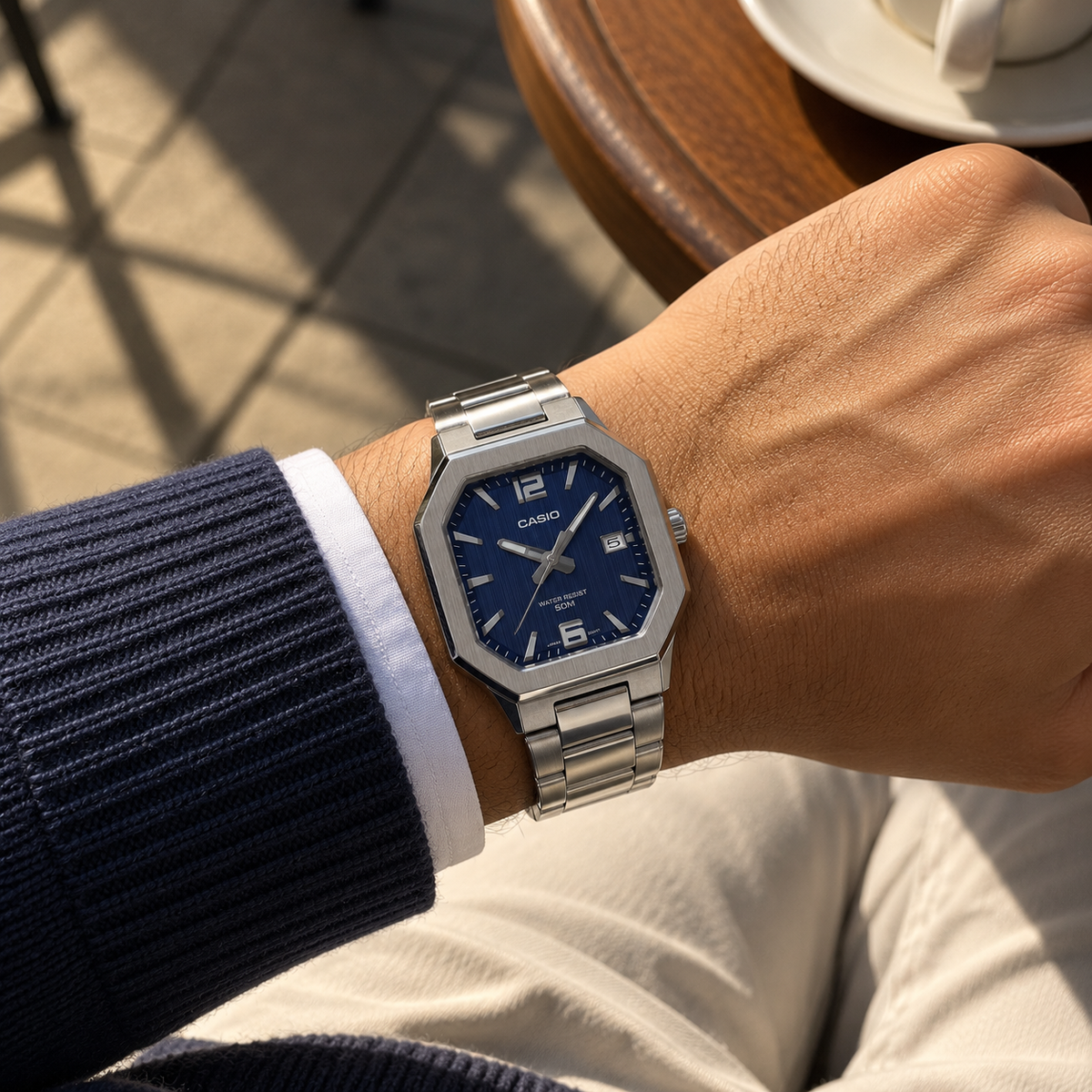 Casio Enticer MTP-B195D-2A Blue Dial Stainless Steel Watch