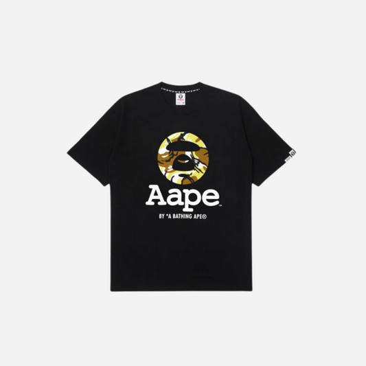 AAPE BLACK YELLOW TEE