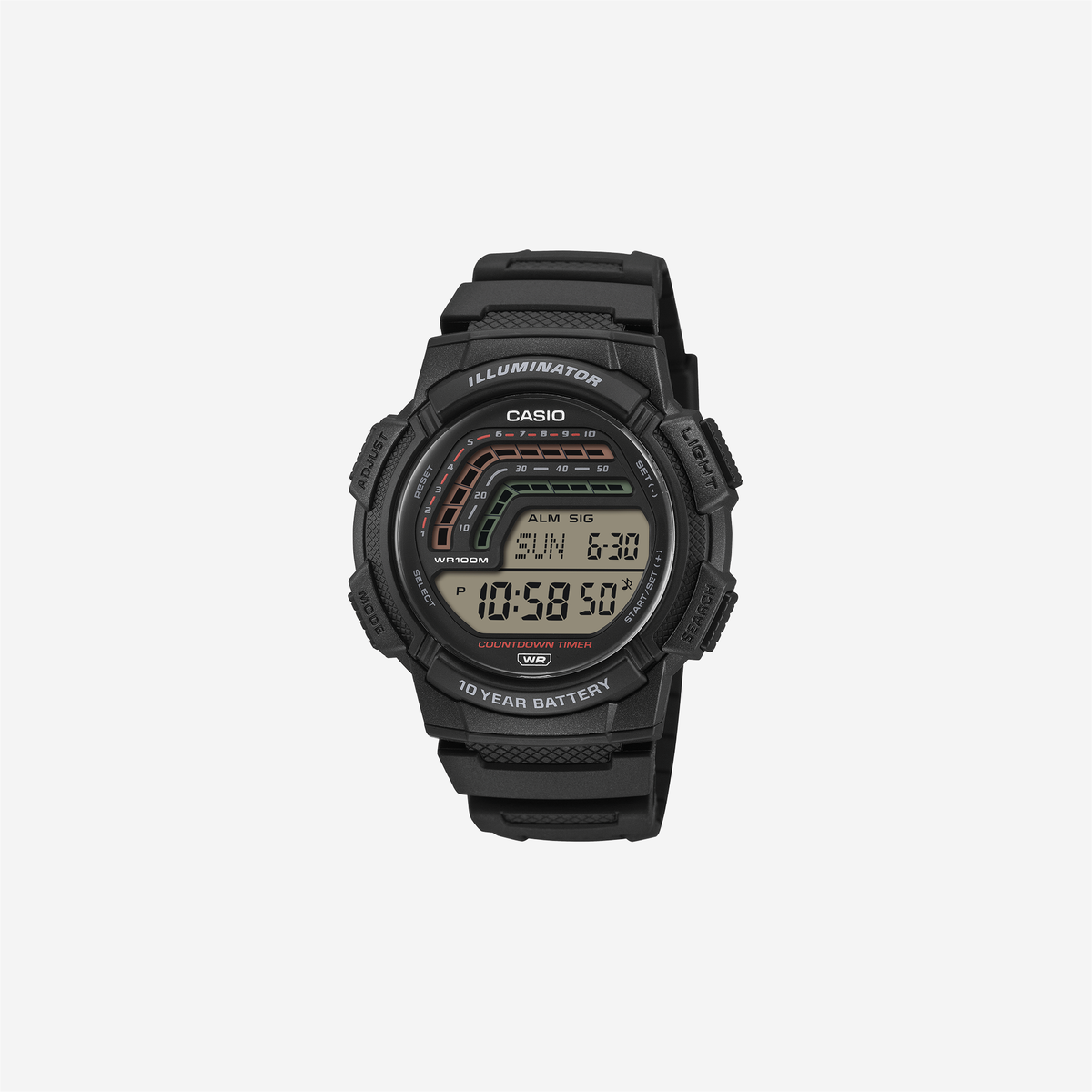 Casio Youth WS-1800-1AVDF Quartz Transparent Dial Digital Resin Watch