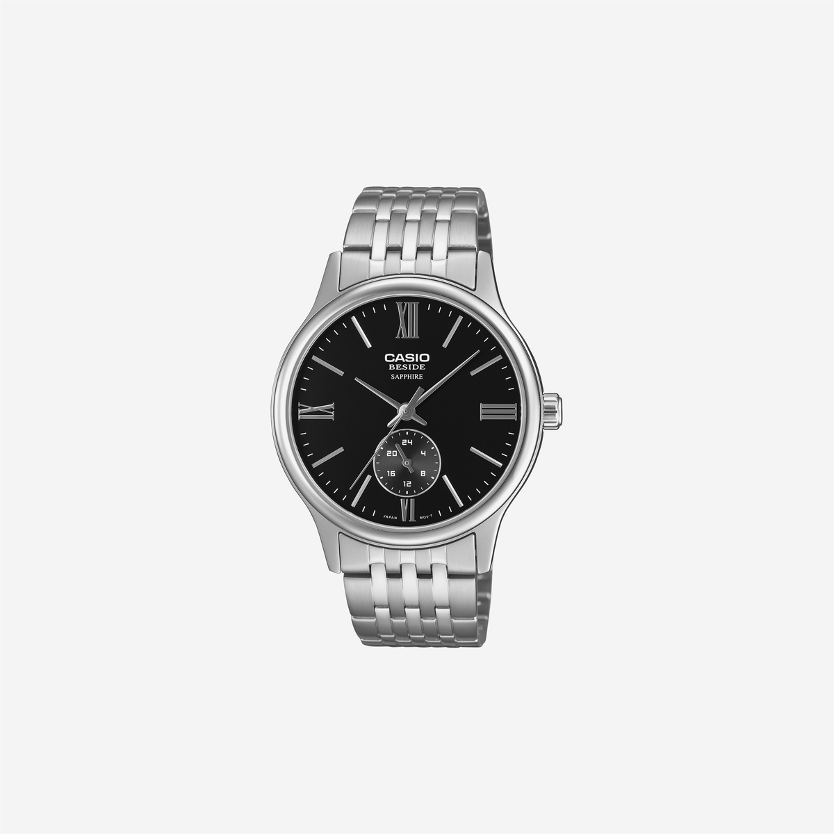 Casio Enticer BMS-100D-1AVDF Quartz Black Dial Analog Stainless Steel Watch