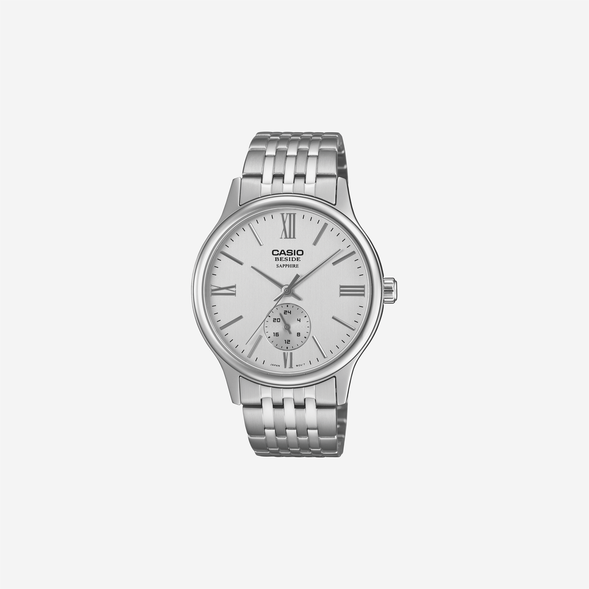 Casio BMS-100D-7AVDF Quartz White Dial Analog Stainless Steel Watch