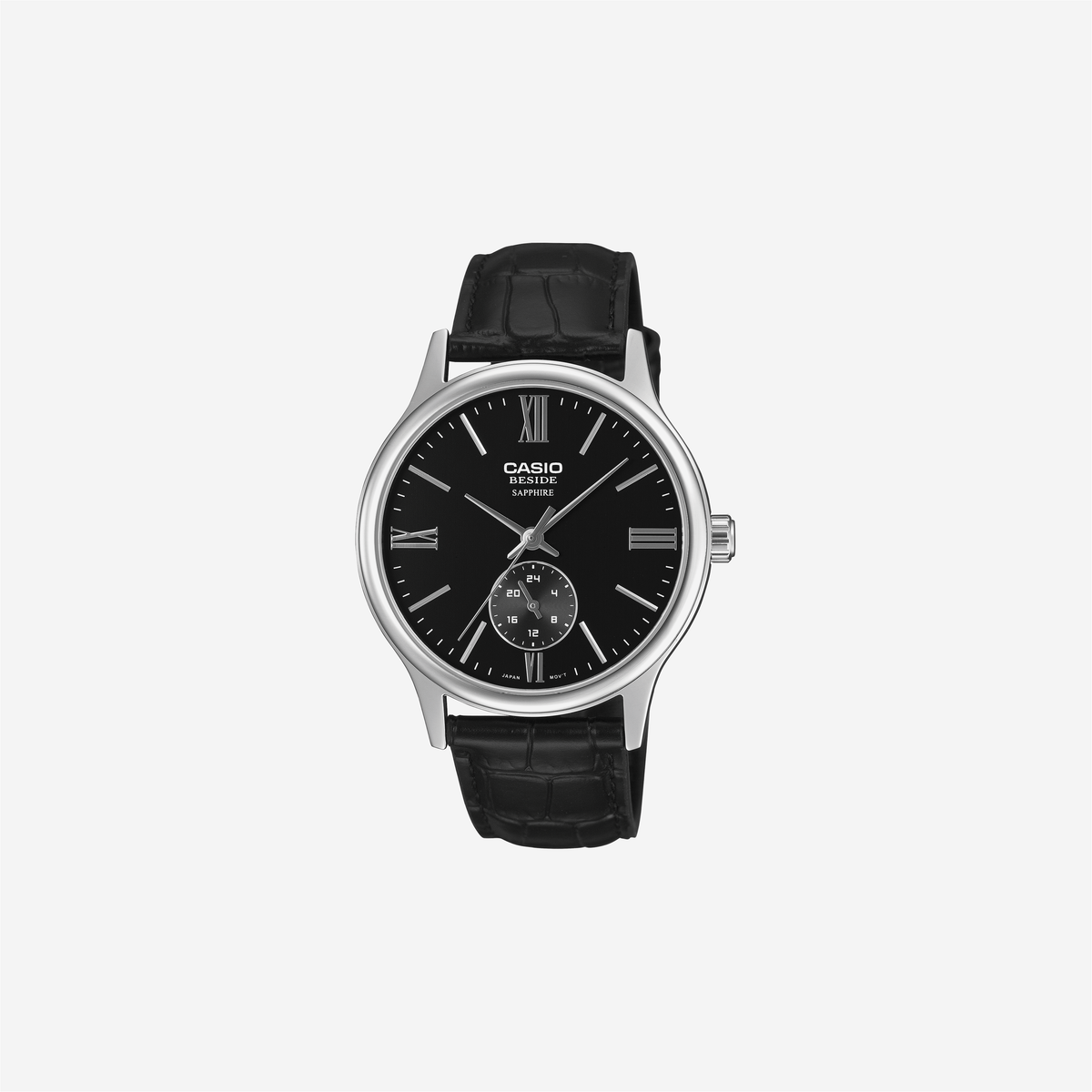 Casio BMS-100L-1AVDF Quartz Black Dial Analog Leather Watch