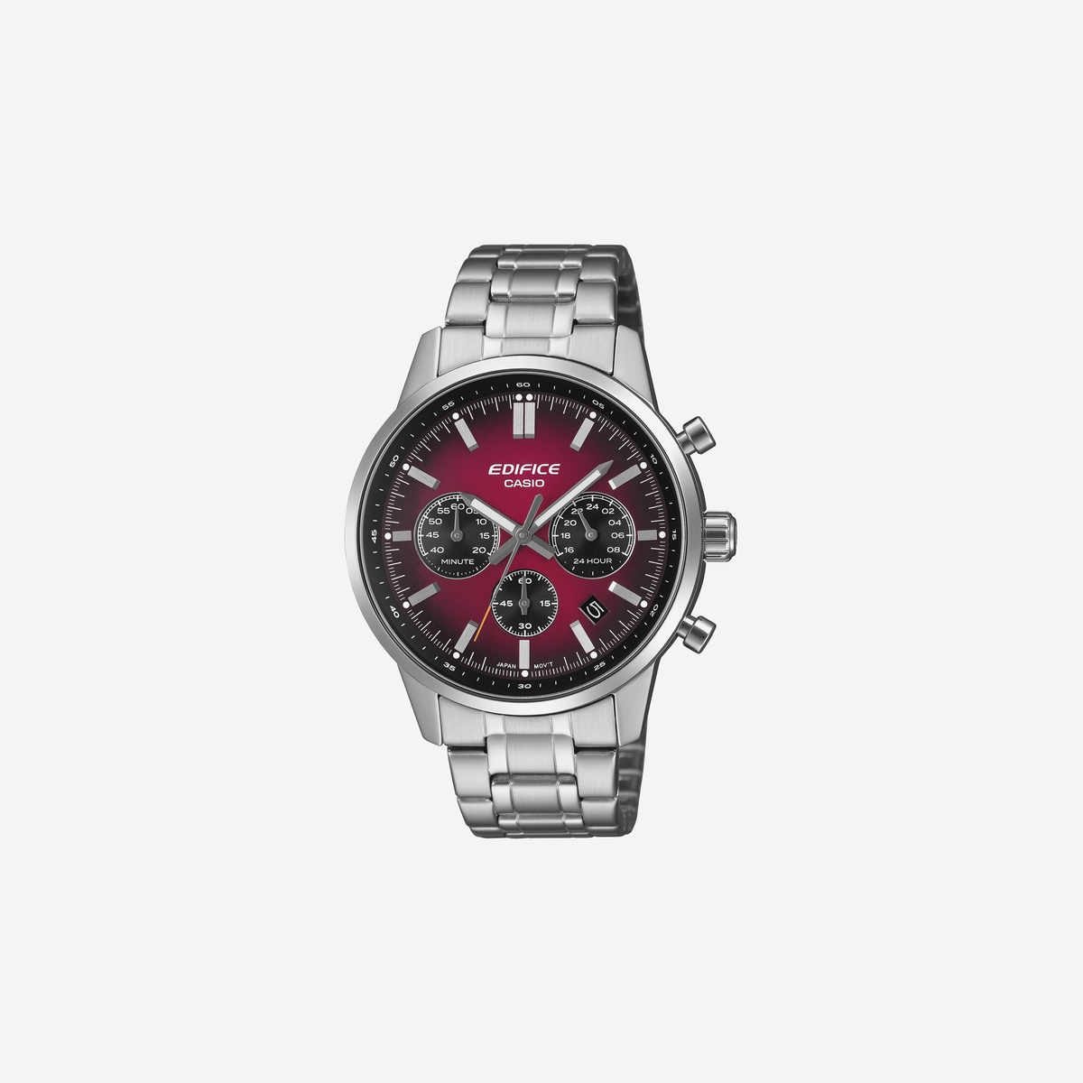 Casio Edifice EFR-575D-4ADF Quartz Maroon Dial Chronograph Stainless Steel Watch