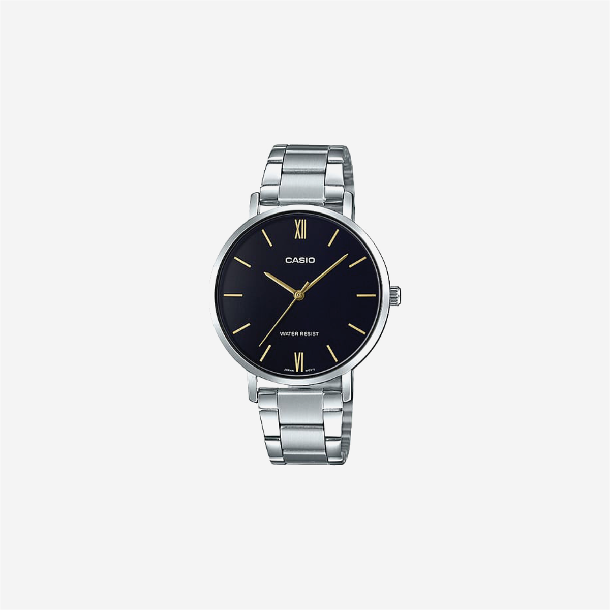 Casio Enticer LTP-VT01D-1BUDF Quartz Black Dial Analog Stainless Steel