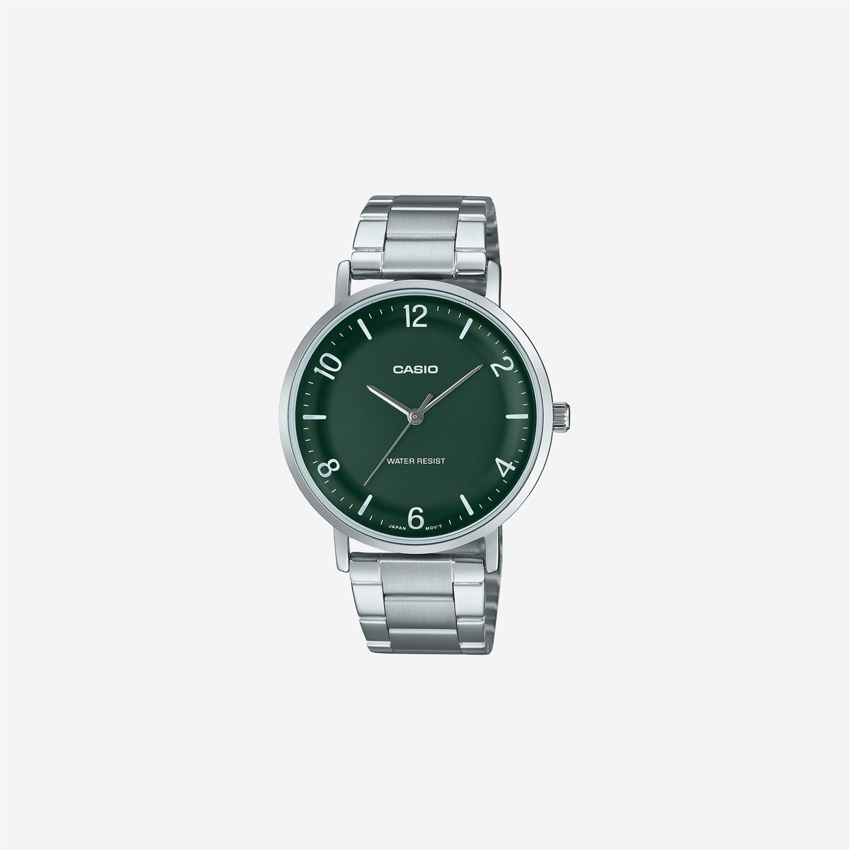 Casio Enticer MTP-VT03D-3BDF Quartz Green Dial Analog Stainless Steel Watch