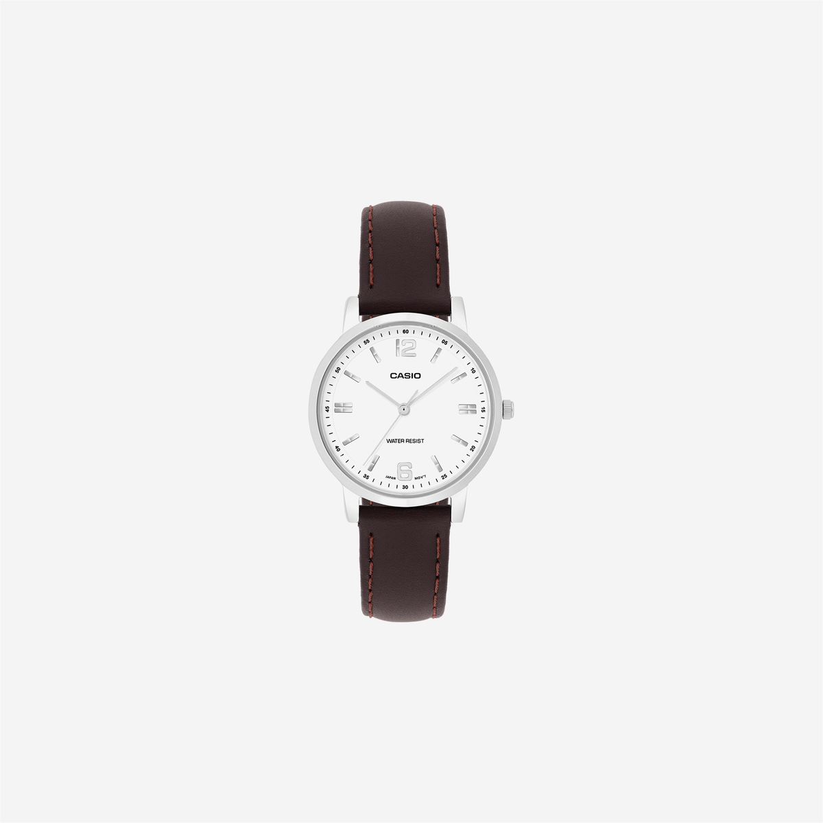 Casio Enticer LTP-SN5YL-7A Quartz White Dial Analog Brown Leather Strap Watch