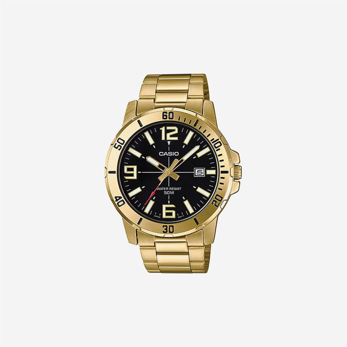 Casio Enticer MTP-VD01G-1BVUDF Quartz Black Dial Analog Stainless Steel Watch