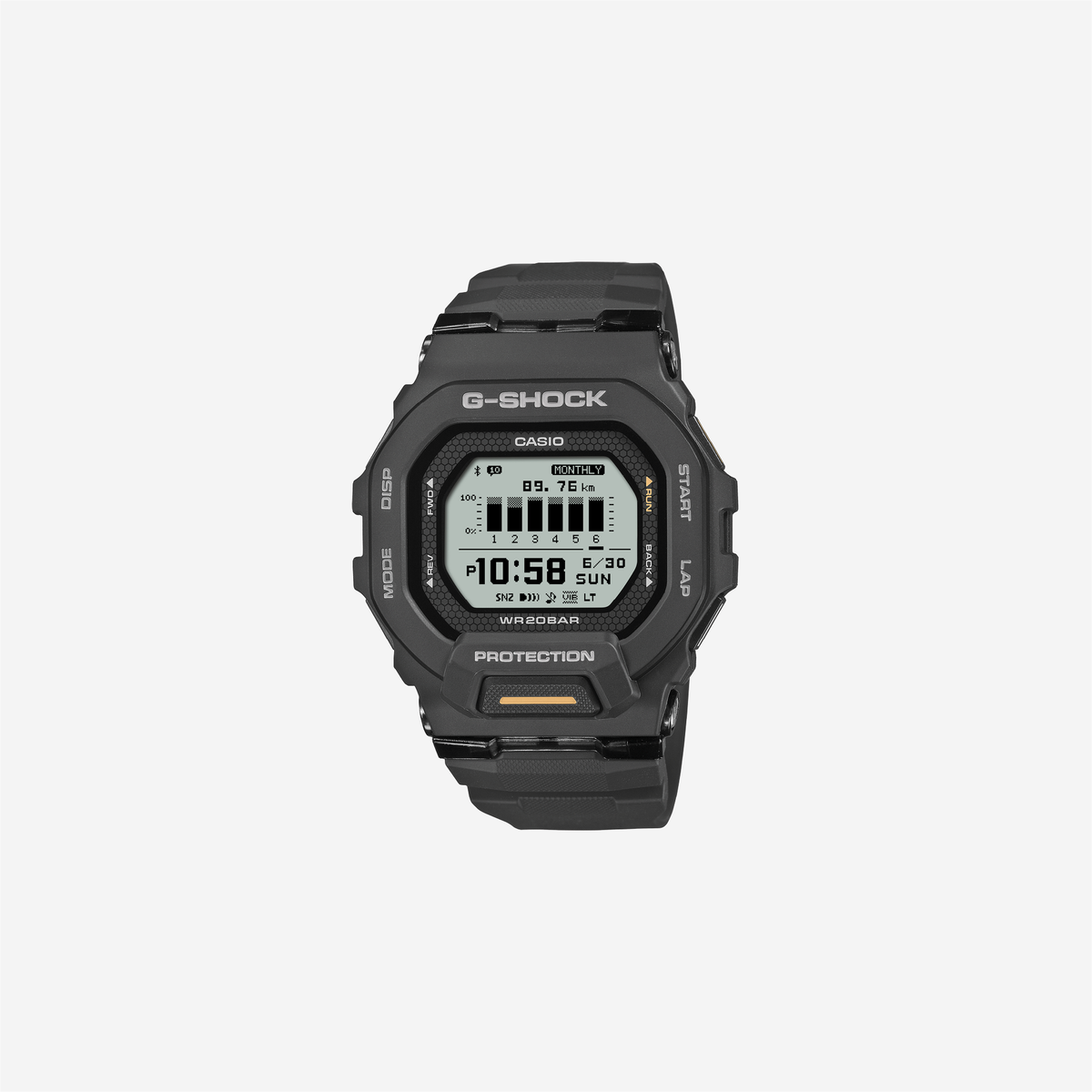 Casio G-Shock GBD-200-1A1DR Quartz Transparent Dial Digital Resin Watch