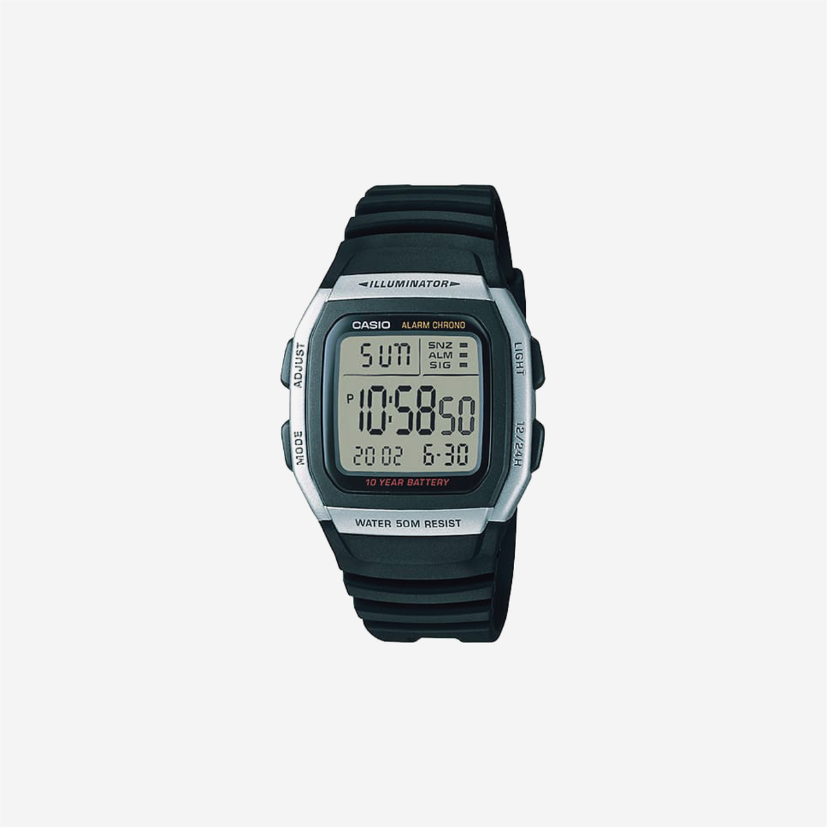 Casio Youth W-96H-1AVDF Quartz Grey Dial Digital Resin Watch