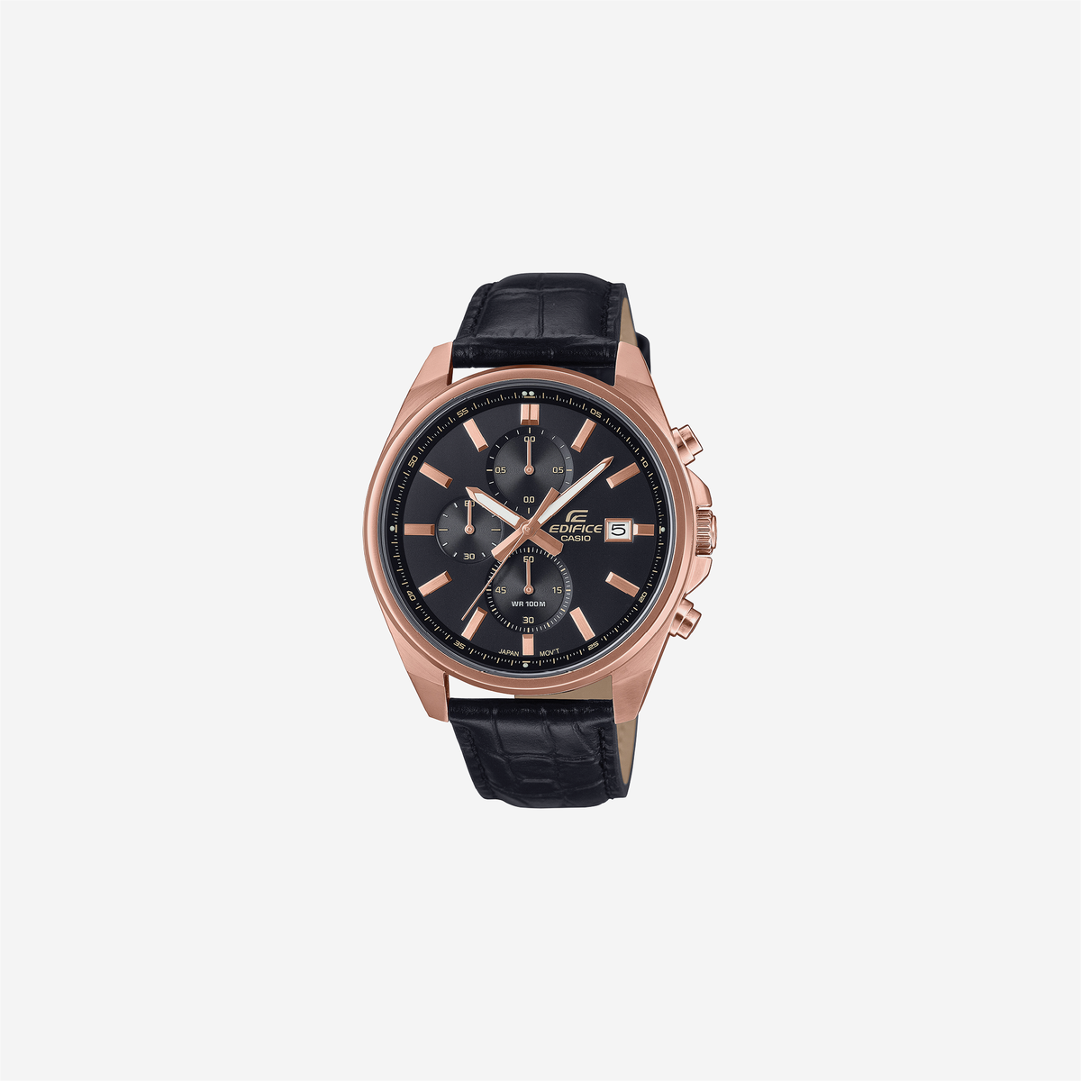 Casio Edifice EFV-610ECL-1AUDF Quartz Black Dial Analog Leather Watch
