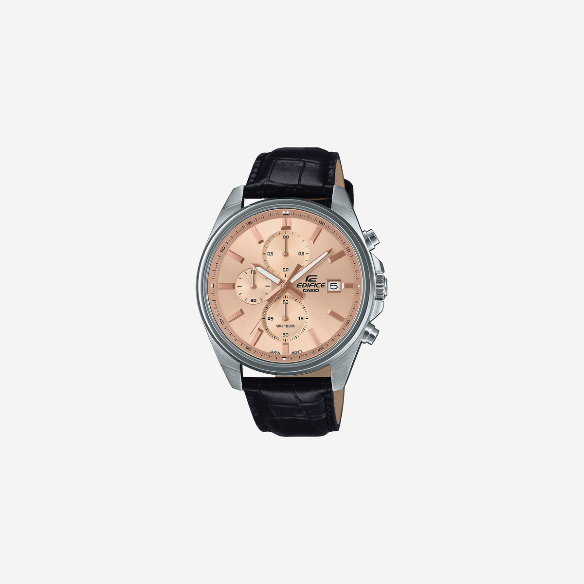 Casio Edifice EFV-610EL-5AUDF Quartz Peach Dial Analog Leather Watch