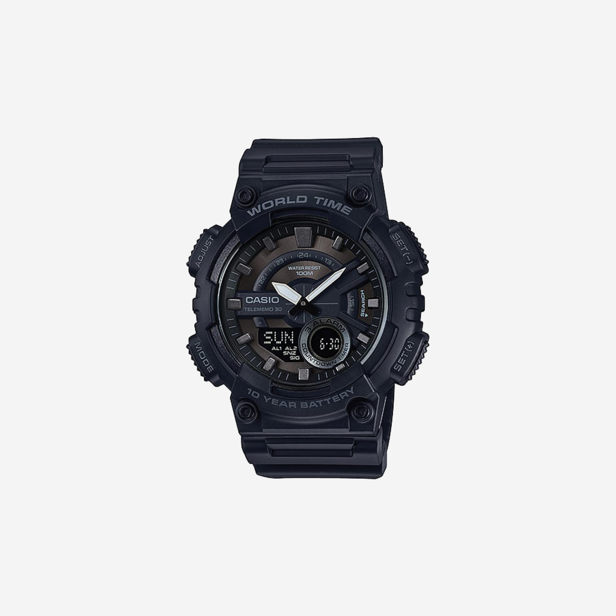 Casio Youth AEQ-110W-1BVDF Quartz Black Dial Analog-Digital Resin Watch