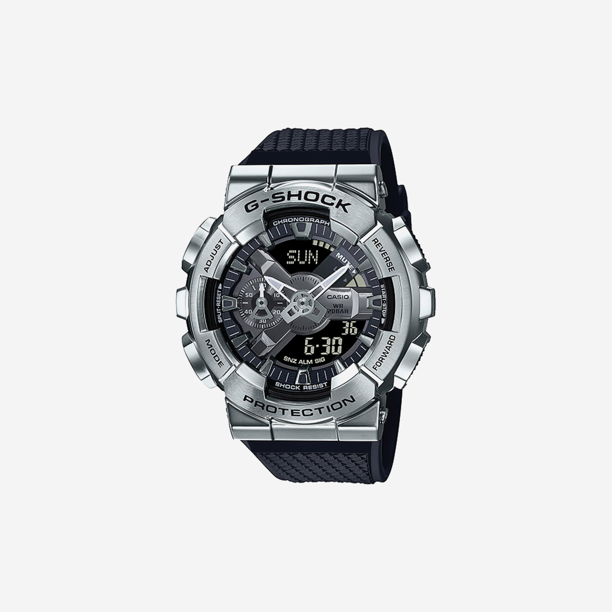 Casio G-Shock GM-110-1ADR Quartz Silver Dial Analog-Digital Resin Watch