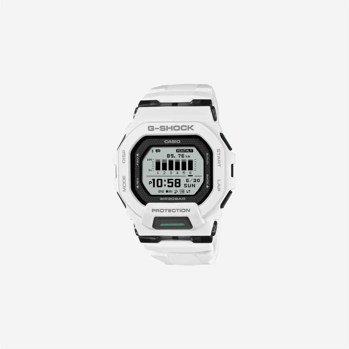 Casio G-Shock GBD-200-7DR Quartz Transparent Dial Digital Resin Watch