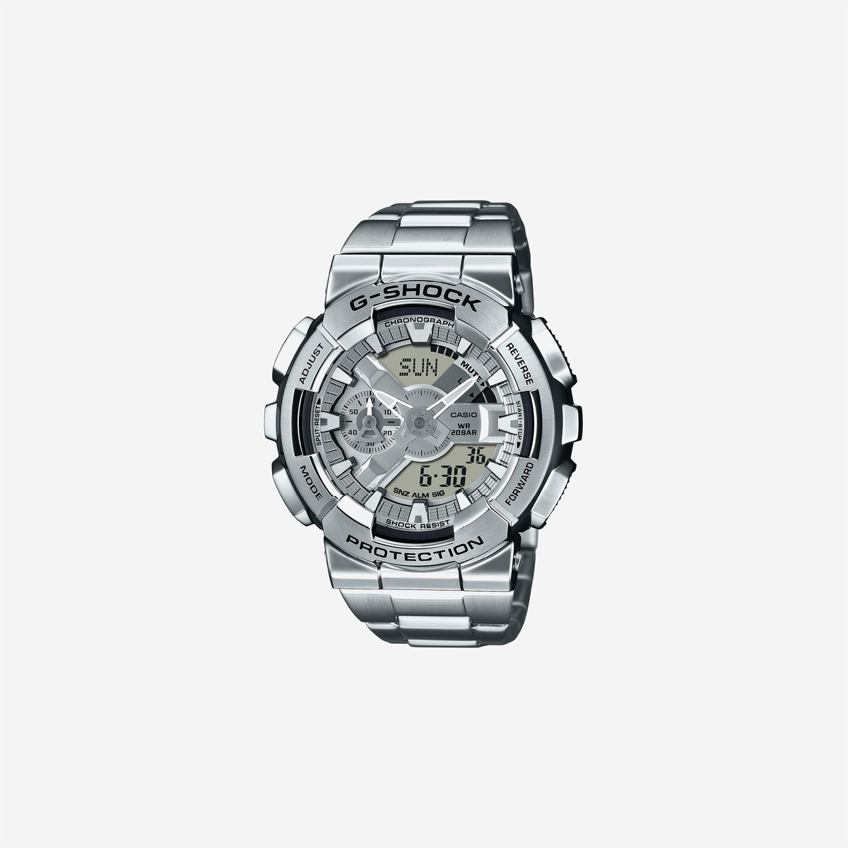 Casio G-Shock GM-110D-8ADR Quartz Silver Dial Analog-Digital Stainless Steel Watch