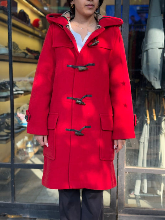 Burberry Wool Blend Duffle Coat Red Thomson