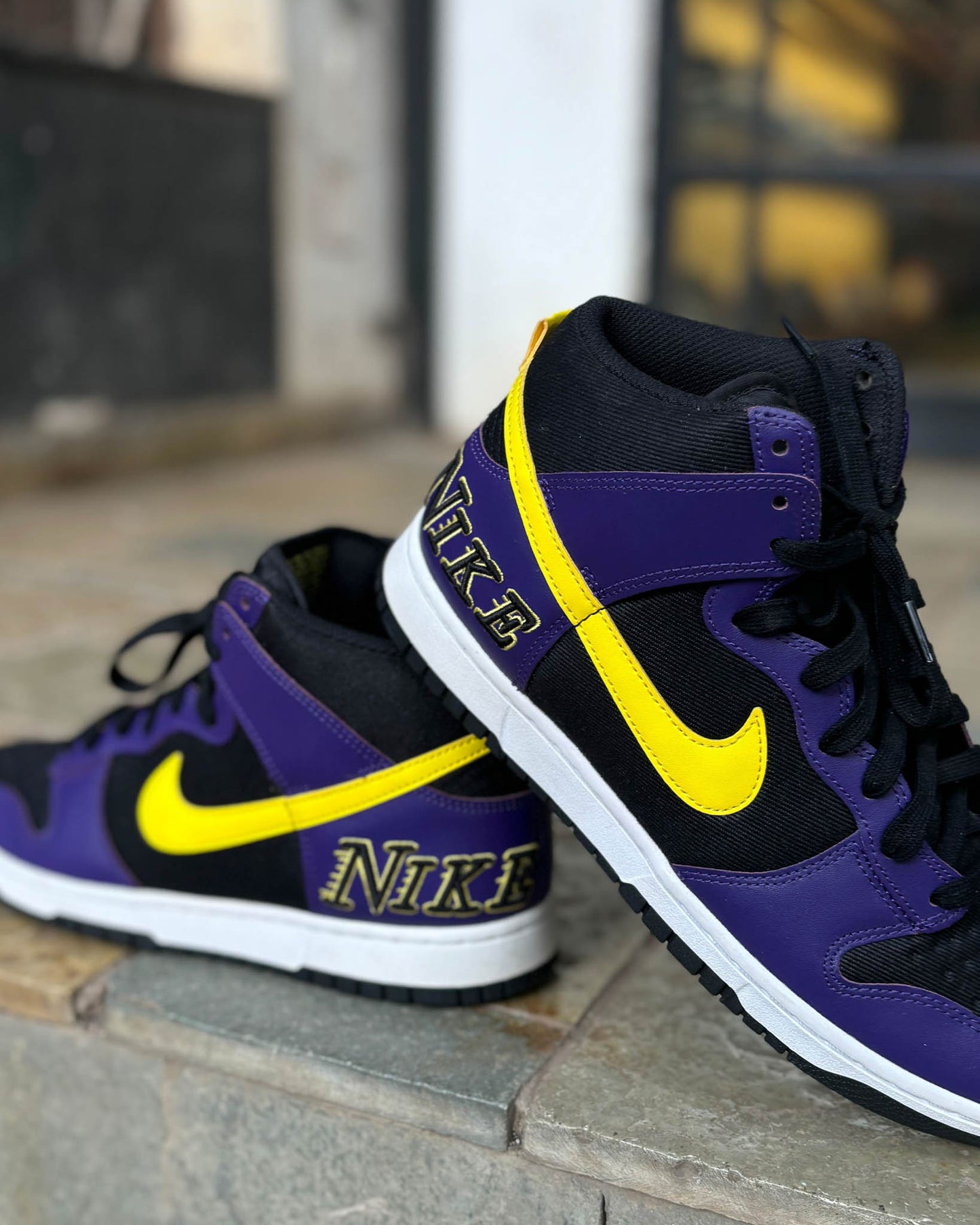 Nike Dunk Hi EMB Lakers Black  High Sneakers