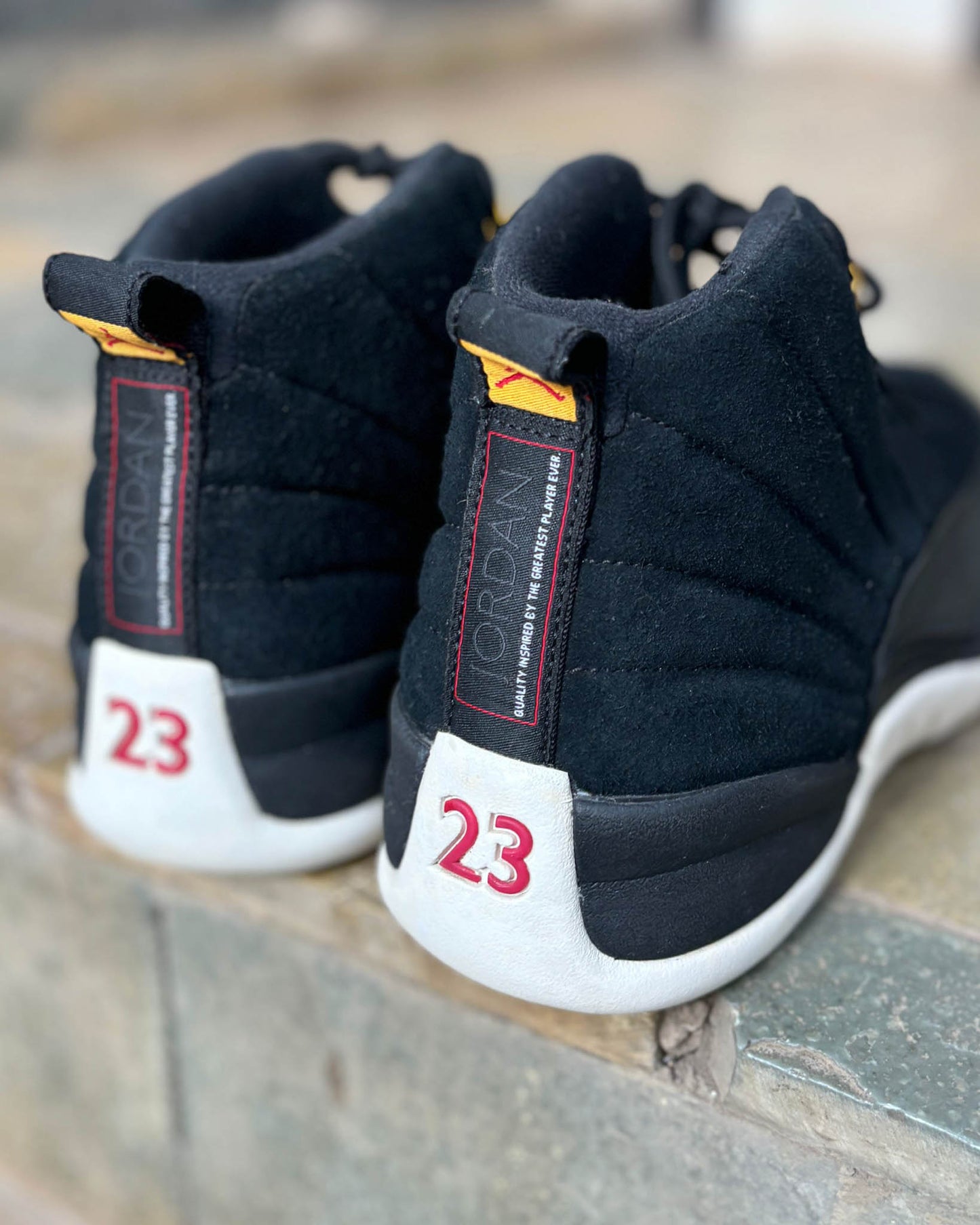 Air Jordan 12 Retro GS Reverse Taxi White Black