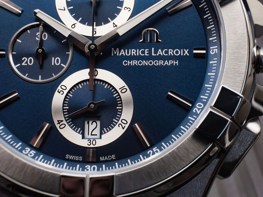 Maurice Lacroix Aikon Blue Dial and Blue Leather Strap Men's Watch - AI1018-SS001-430-1